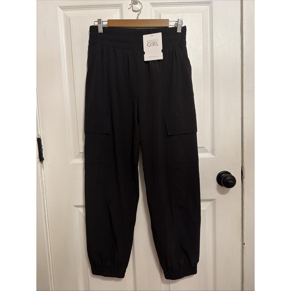 NEW Athleta Girls Black Run Free Cargo Jogger Pants Size‎ XXL 16 Lined